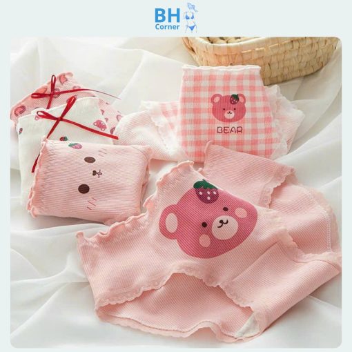 quần lót cotton nữ - quần lót nữ màu hồng