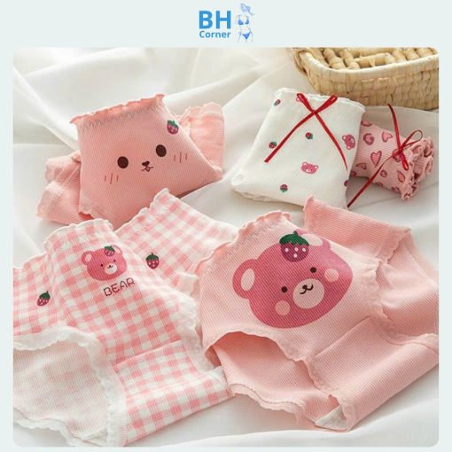 quần lót cotton nữ - quần lót nữ màu hồng
