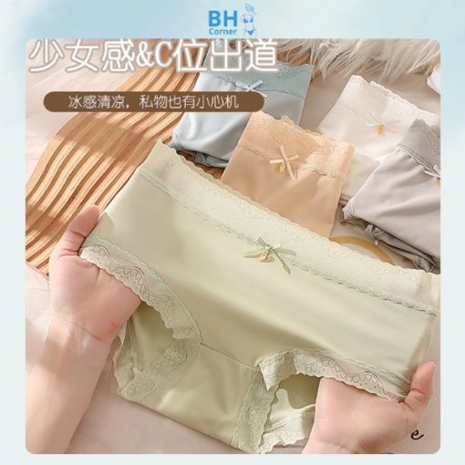 quần lót nữ - quần lót lụa băng - quần lót nữ màu xanh lá