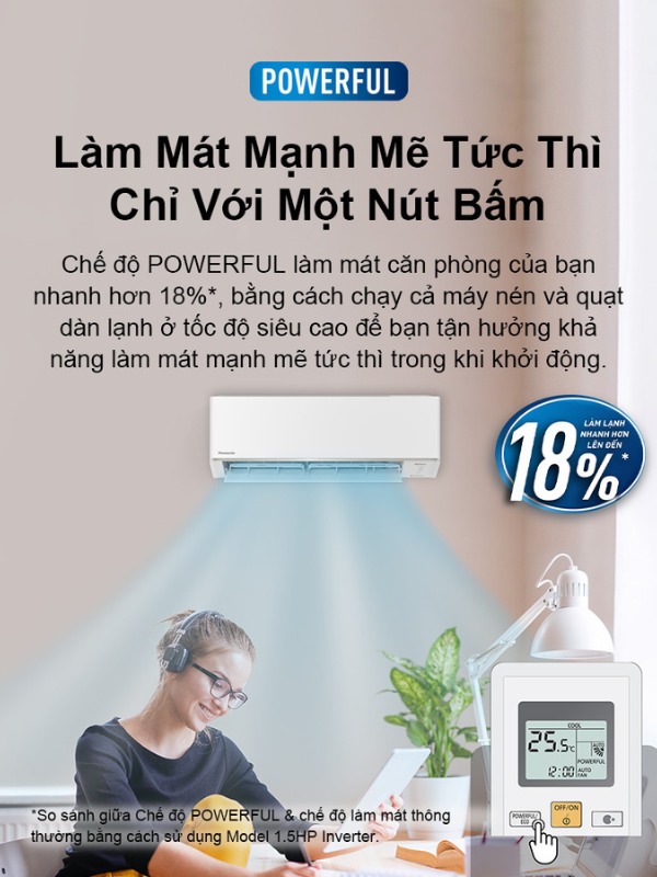 Máy lạnh Panasonic Inverter 1HP CU/CS-PU9AKH-8