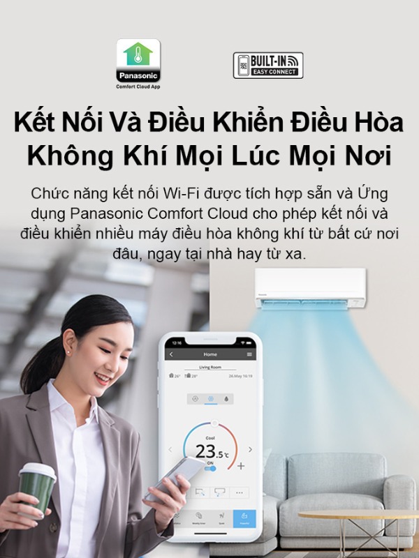 Máy lạnh Panasonic Inverter 1HP CU/CS-PU9AKH-8