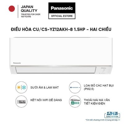 Máy lạnh 2 chiều Panasonic Inverter 1.5 HP CU/CS-YZ12AKH-8