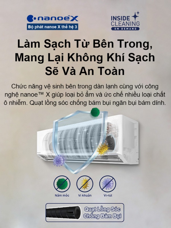 Máy lạnh Panasonic Inverter 1.5HP CU/CS-XZ12BKH-8