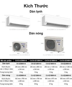 Máy lạnh Panasonic Inverter 1.5HP CU/CS-XZ12BKH-8